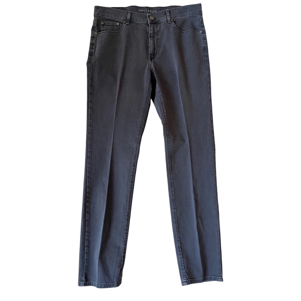 Mott & Bow Slim Fit Jeans Mens 32x32 Dark Gray Cotton Stretch Denim‎ Pants